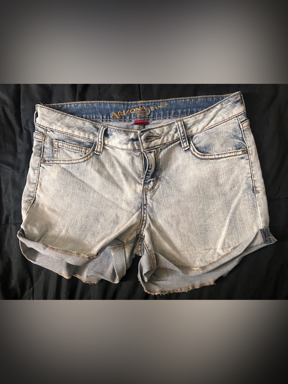Arizona Jean Company Light Wash Rolled Hem Denim Shorts
